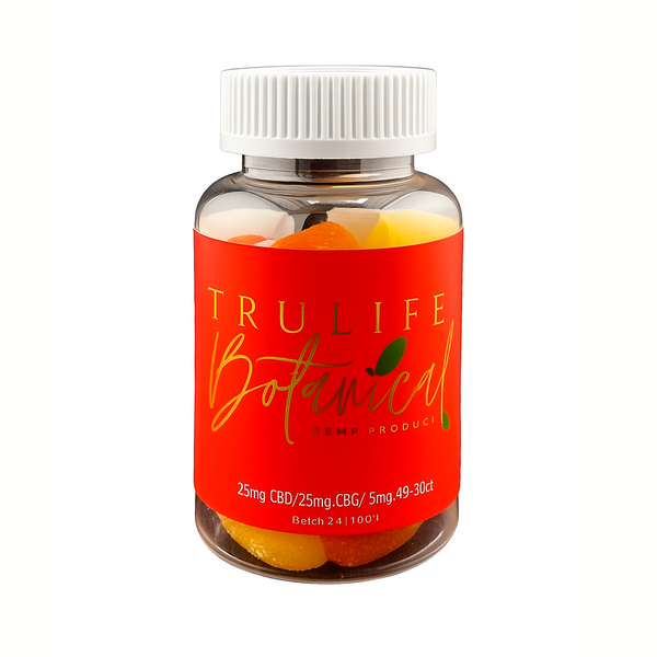 TruLife Botanical Orange CBD 25 mg, CBG 25 mg, D9 15 mg, 30 Gummies