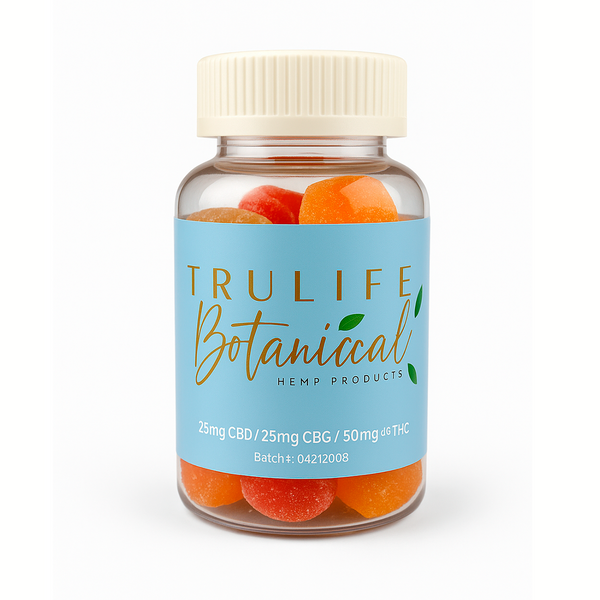 TruLife Gummy Blend CBD 25mg, CBG 25mg, D8 50 mg, 30 Gummies